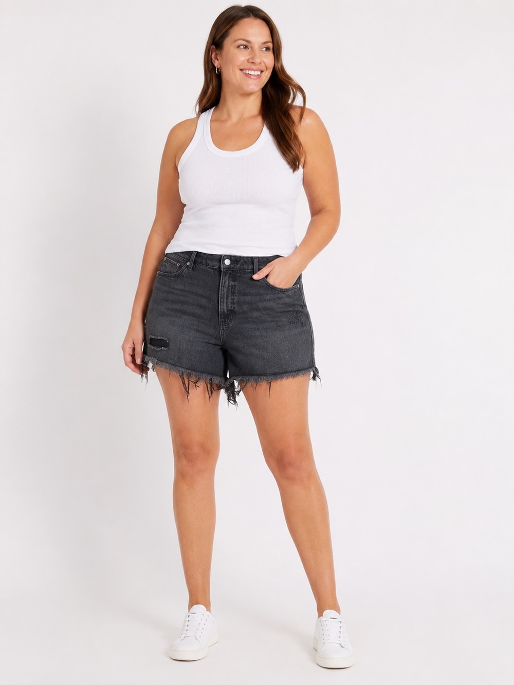 NWT Wrangler Jean shorts cut offs size 14 black